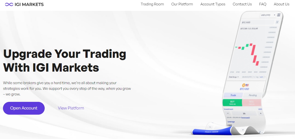 IGI Markets homepage