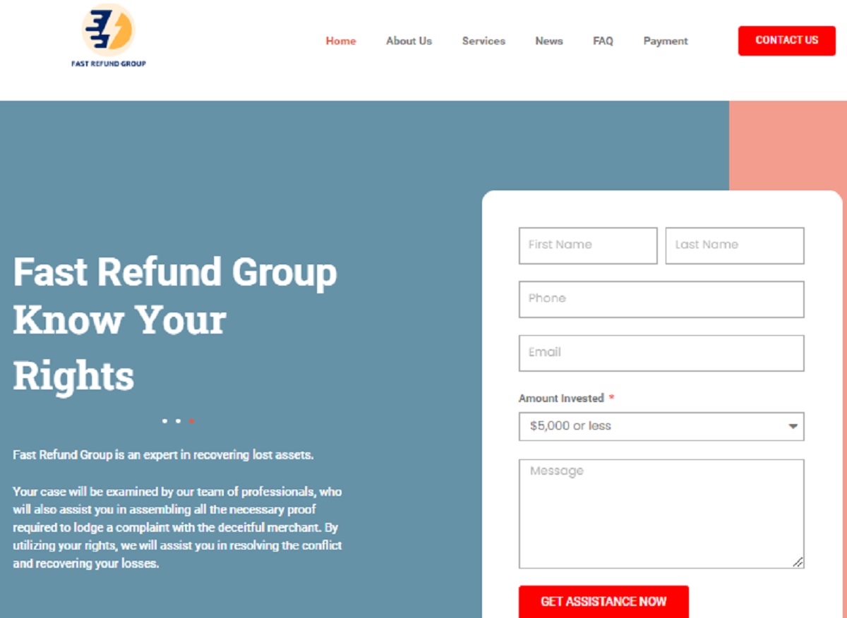 Fast Refund Group homepage